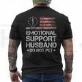 "Emotional Support Husband" – USA Flag Motif Graphic Shirt